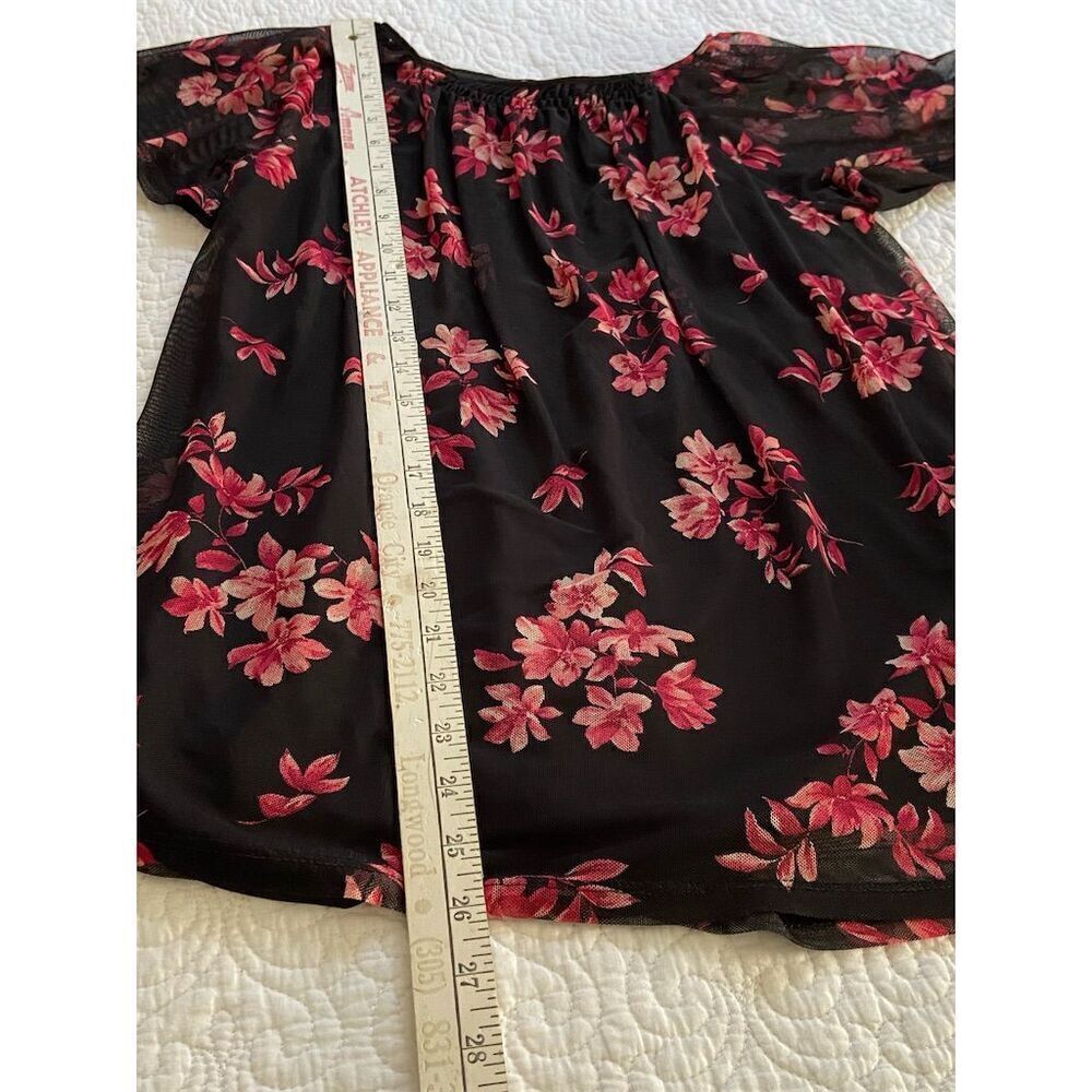 Full Moon Maternity Floral Top Black/Pink Puff Sleeve Size S NWOT​ Cottagecore - Picture 9 of 9